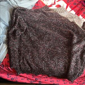 Chaps Women's Marled Cowl Sweater - Black and Red